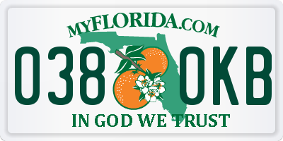 FL license plate 0380KB