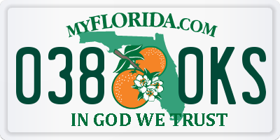 FL license plate 0380KS
