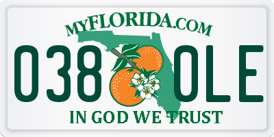 FL license plate 0380LE
