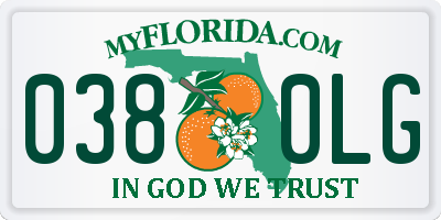 FL license plate 0380LG