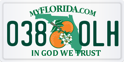 FL license plate 0380LH
