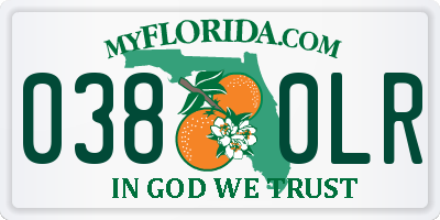 FL license plate 0380LR