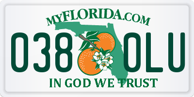 FL license plate 0380LU