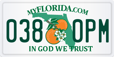 FL license plate 0380PM