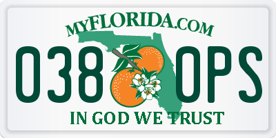 FL license plate 0380PS