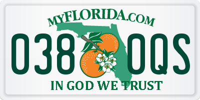 FL license plate 0380QS