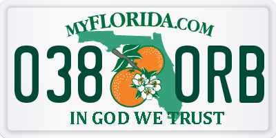 FL license plate 0380RB