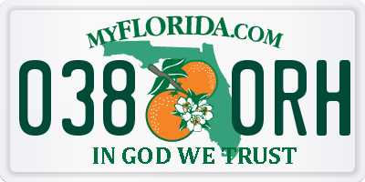 FL license plate 0380RH