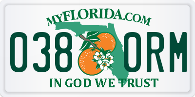FL license plate 0380RM