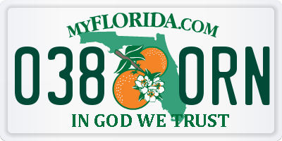 FL license plate 0380RN