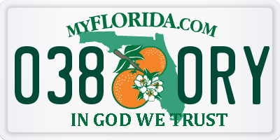 FL license plate 0380RY
