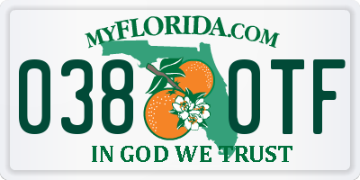 FL license plate 0380TF