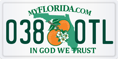 FL license plate 0380TL