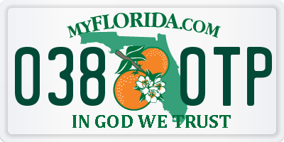 FL license plate 0380TP