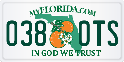 FL license plate 0380TS