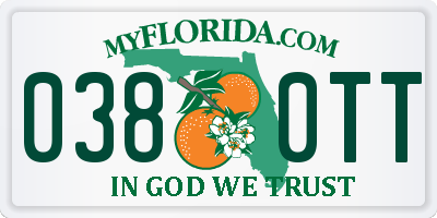 FL license plate 0380TT