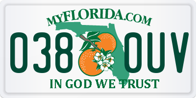 FL license plate 0380UV