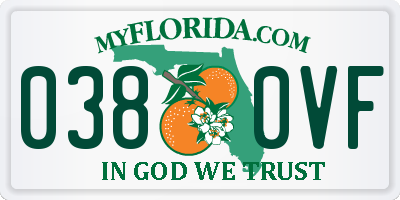 FL license plate 0380VF