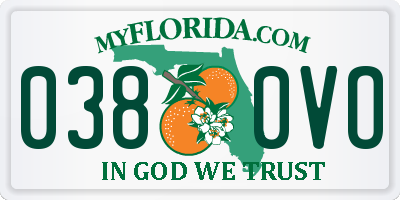 FL license plate 0380VO
