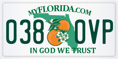 FL license plate 0380VP