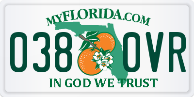FL license plate 0380VR