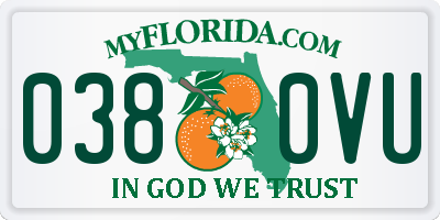FL license plate 0380VU