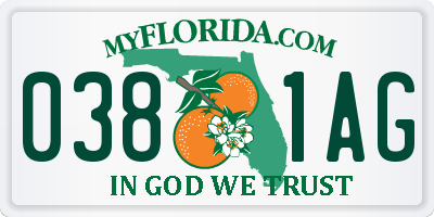 FL license plate 0381AG