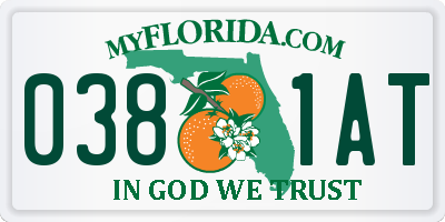 FL license plate 0381AT