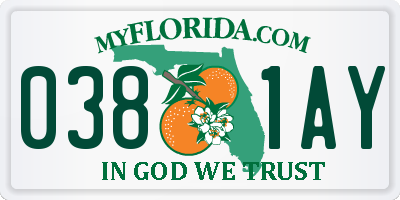 FL license plate 0381AY