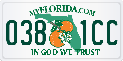FL license plate 0381CC