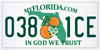 FL license plate 0381CE