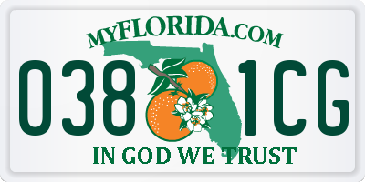 FL license plate 0381CG