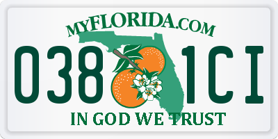 FL license plate 0381CI
