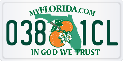 FL license plate 0381CL