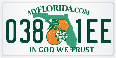 FL license plate 0381EE