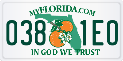 FL license plate 0381EO