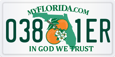 FL license plate 0381ER