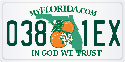 FL license plate 0381EX