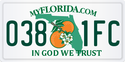 FL license plate 0381FC