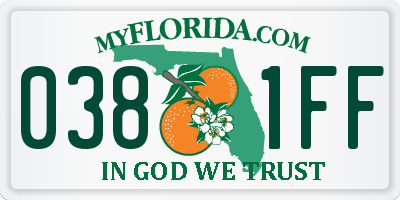 FL license plate 0381FF