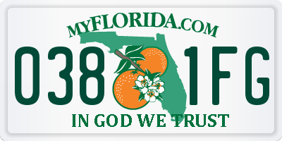 FL license plate 0381FG