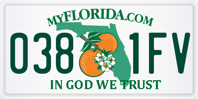FL license plate 0381FV