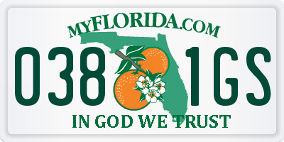 FL license plate 0381GS