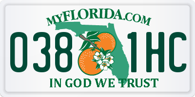 FL license plate 0381HC