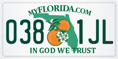 FL license plate 0381JL