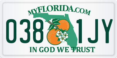 FL license plate 0381JY