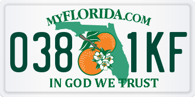 FL license plate 0381KF