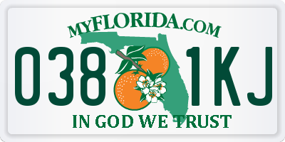 FL license plate 0381KJ