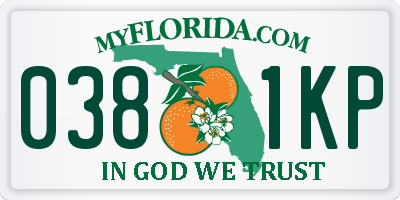 FL license plate 0381KP