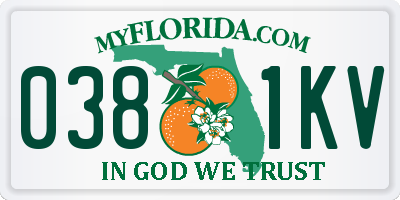 FL license plate 0381KV